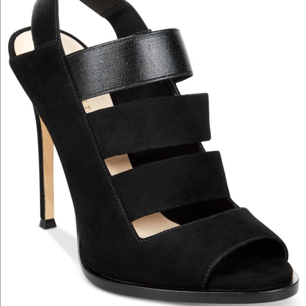 Nine west hallan suede black heels size 10